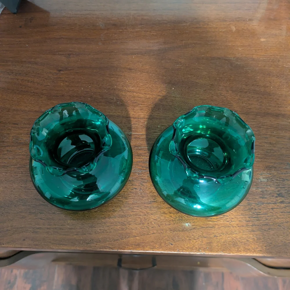 Anchor Hocking Deep Green Glass Vases